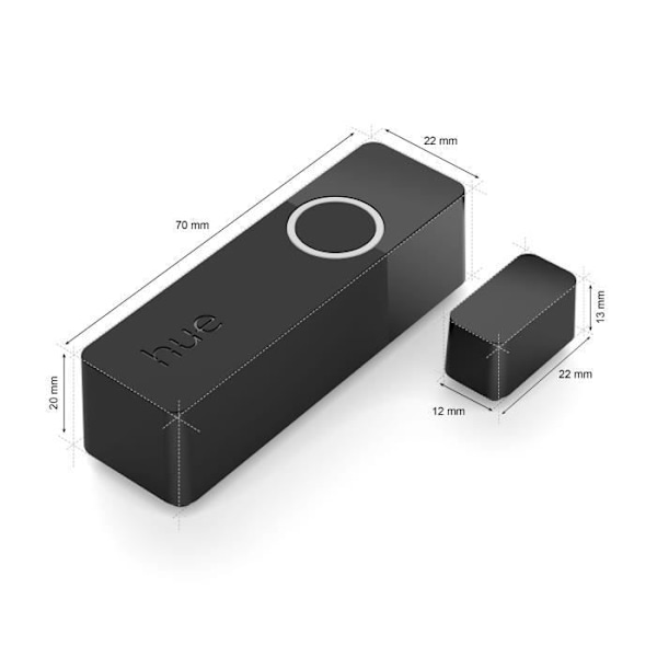 Kontakt sensorer - Philips Hue - Säkra - x 2 - Svart - Enkel installation - Kontroll via app Svart