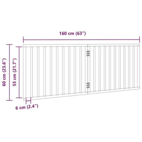 vidaXL Fällbar hundgrind 2 paneler 160 cm poppelträ 352176