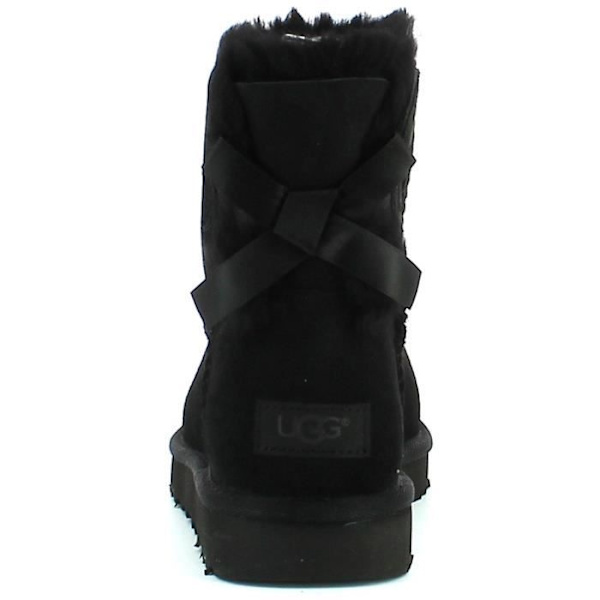 UGG Mini Bailey Bow II Boots - Dam - Läder - Svart - Hög - Platt - Vuxen Svart 41