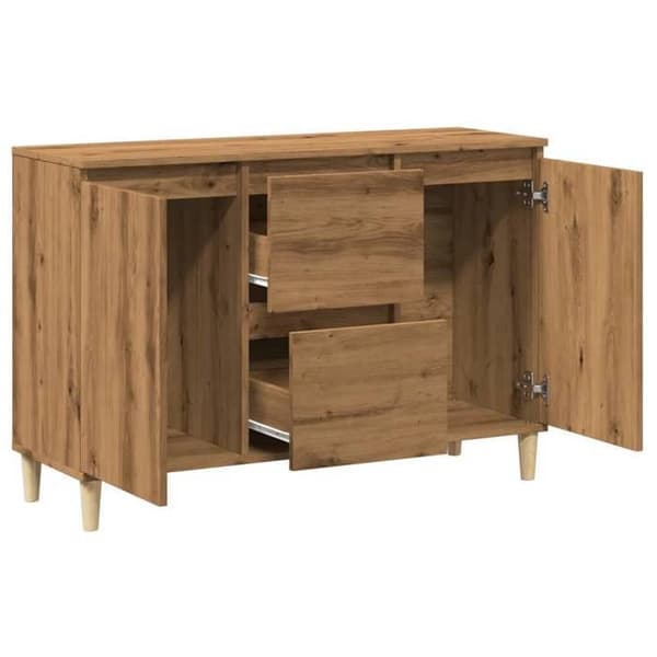 vidaXL Buffé ek hantverk 102x35x70 cm ingenjörsträ 856485