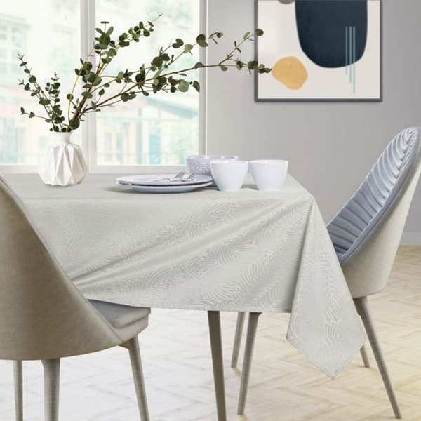 Duk Flhf Duk Gaia krämig pressad växt 150x220 oval AmeliaHome