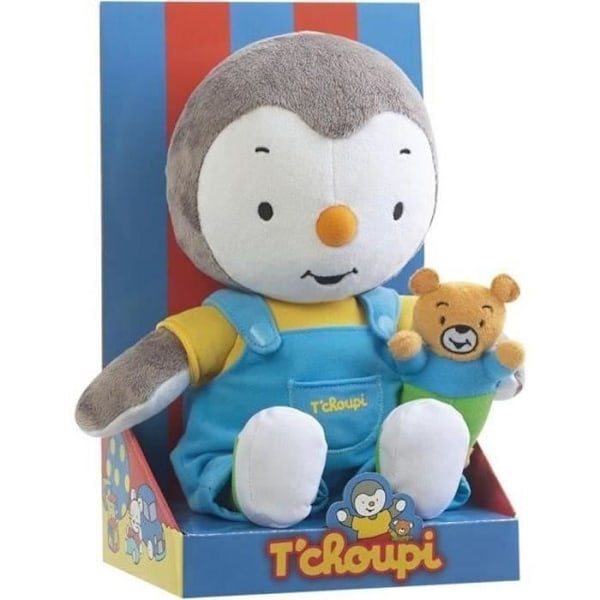 Jemini T'choupi - Tchoupi mjukis 30 cm med nalle Flerfärgad