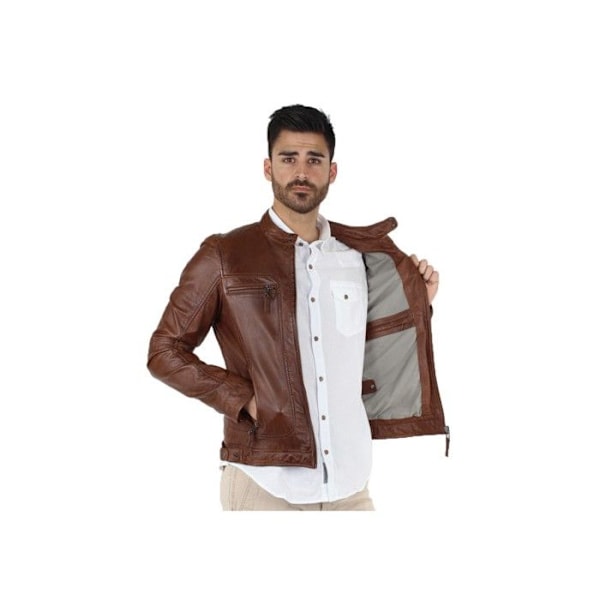 Blouson Oakwood Casey i läder ref 34483 Tabak kastanj M