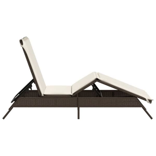 vidaXL Balkongsoffa med brun kudde, solbädd, utomhus chaise longue, dagbädd 4002702