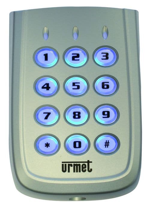 Kodad tangentbord - URMET - 141202 - IP65 - Bakgrundsbelysning - 100 koder Grå