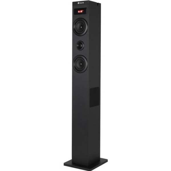 NGS SKY CHARM – 80W Bluetooth Sound Tower med fjärrkontroll optisk ingång, USB, FM-radio och AUX IN (svart färg)