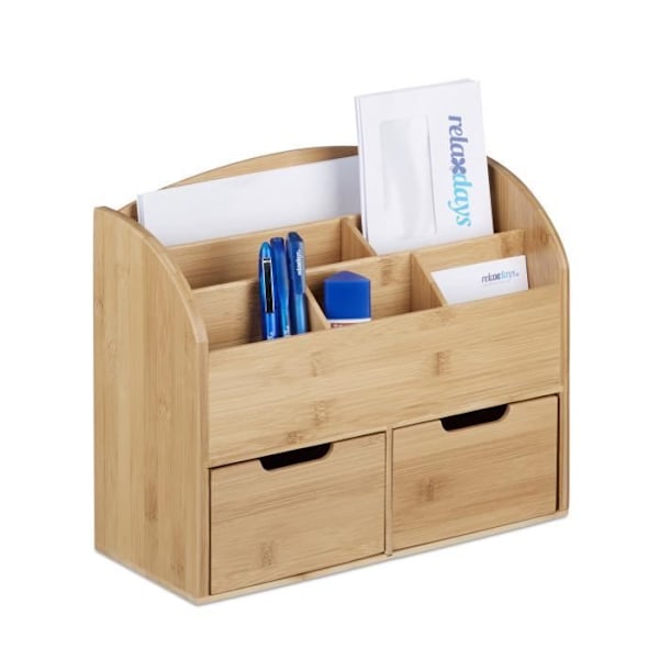 Relaxdays Desk Organizer 2 lådor bricka - serveringsfat 10020336_0