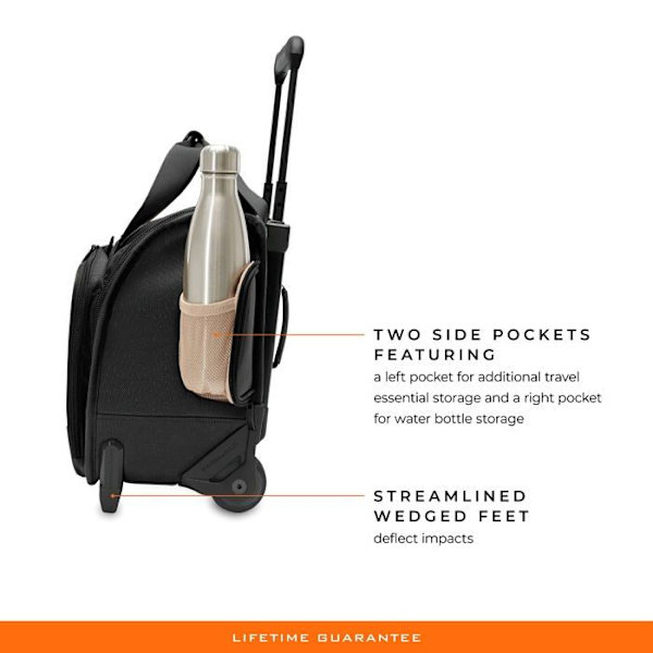 Briggs - Riley - BLU116-4 - Basstolpar, svart, 16-tums Baseline Underseat Cabin Bag, Cabin Bag med 2 hjul