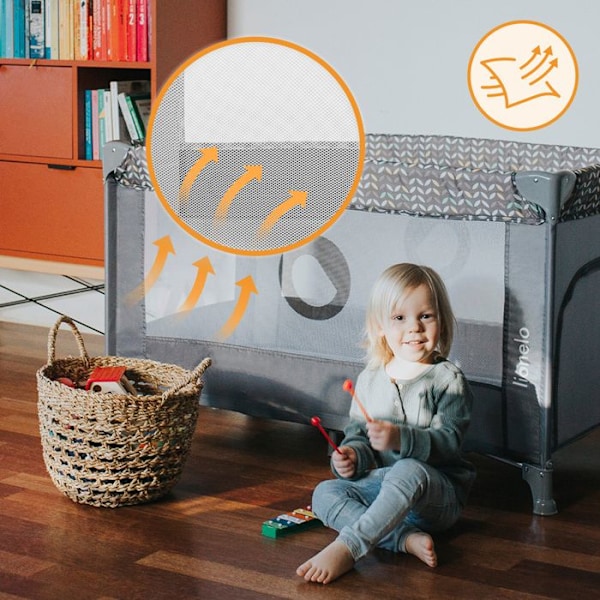 Lätt kompakt paraply 2-i-1 LIONELO Stefi - Spädbarnsparker - 0-36 månader - Transportväska - Snabb hopfällning - 2 x Hjul - Beige Beige
