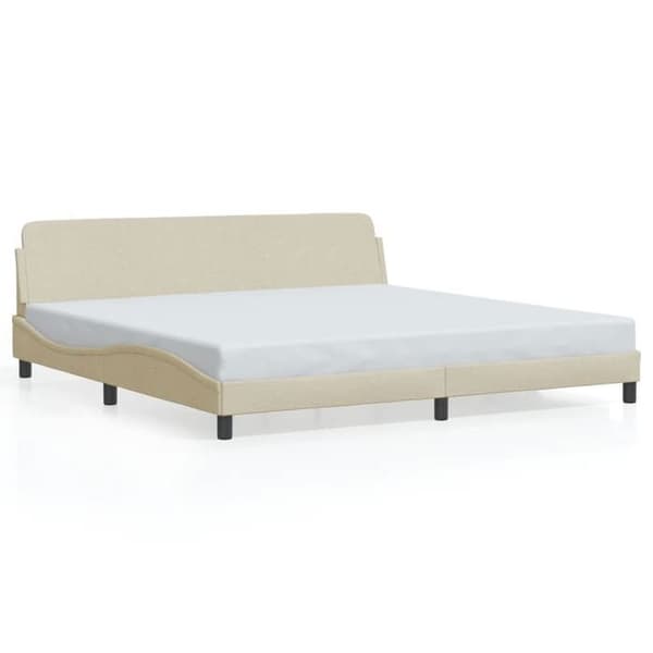 vidaXL Dover sängram kräm 200x200 cm tyg 373250
