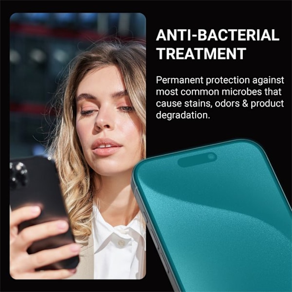 Härdat glas 9H för iPhone 16 Pro Max + installationsram Bacterial 3D Armor Glass Crong Anti
