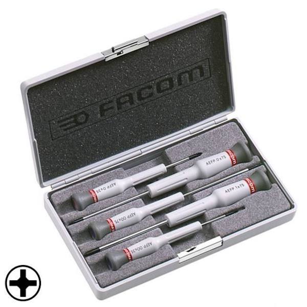 Set med 5 Micro-Tech Phillips skruvmejslar AEFP.J1 serie FACOM