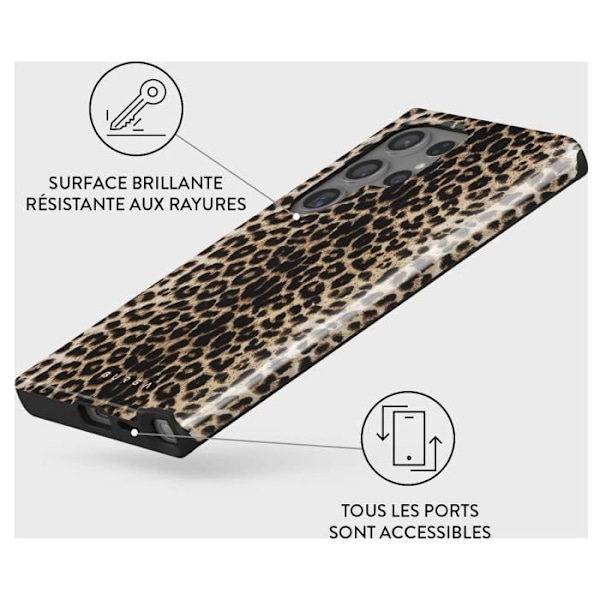 Fodral till Galaxy S24 Ultra Tough Stötsäker Model Player Burga Leopard kastanj