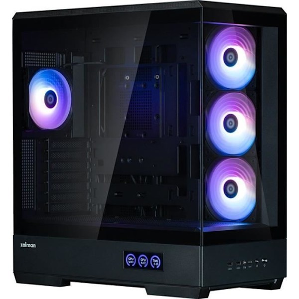 PC-chassi - ZALMAN - P50 DS - Miditorn - ATX - Svart - Härdat glas - USB-C och A-RGB Svart