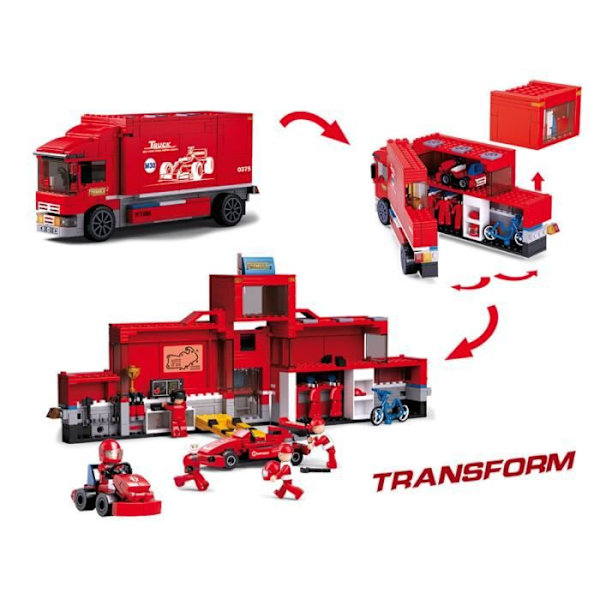 Lego-kompatibla klossar - Konstruktion - Formel 1 - Sluban Röd