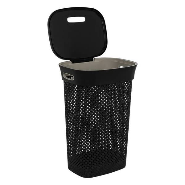 Tvättkorg "Purl" 60L Svart Grå