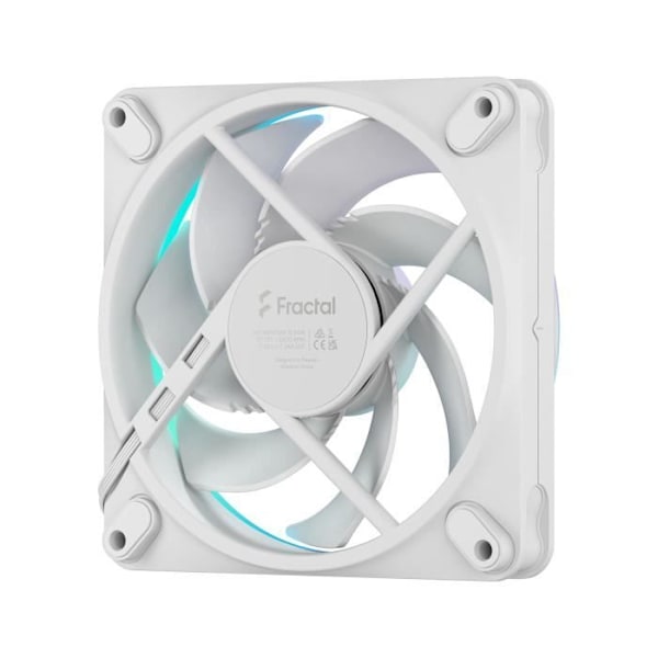 PC-fläkt - FRACTAL DESIGN - Momentum 12 RGB - FDB - Ljusring ARGB Gen 2 - PWM-kontroll - Vit