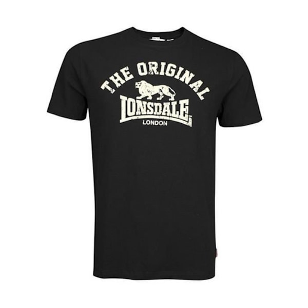 Lonsdale The Original Black T-Shirt - Herr - Slim Fit - Korta ärmar Svart XL