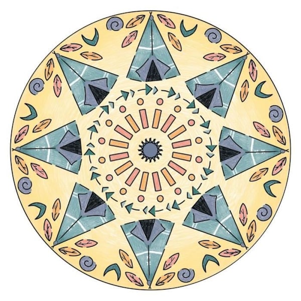Ravensburger - Mandala Designer - Schabloner och pennor ingår - Boho Style - Kreativ lek från 6 år Blå