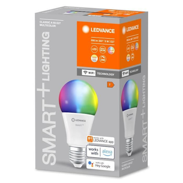 LED-lampa - LEDVANCE - SMART+ WIFI - 9W - 806lm - Vit - E27 bas Vit