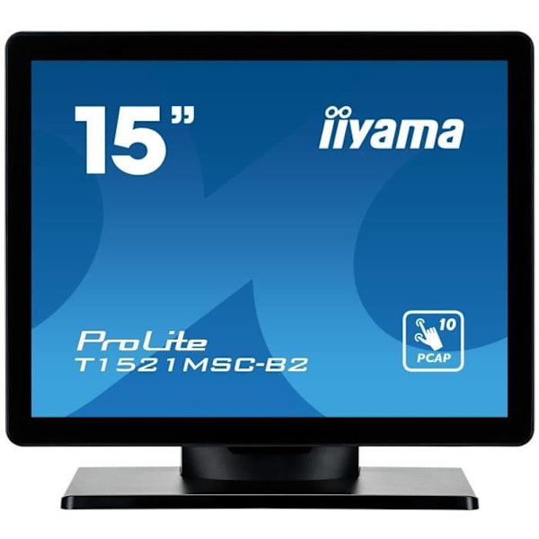 iiyama ProLite T1521MSC-B2 platt skärm PC 38,1 cm (15') 1024 x 768 pixlar XGA LED Touchscreen Bordsskiva Svart