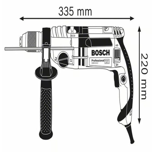 Slagborr 1100W GSB 24-2 i L-CASE-låda - BOSCH - 060119C801