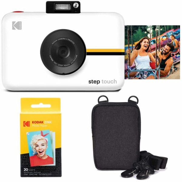 Kodak - AMZRODITC20K2W - Step Touch Instant Camera med 3,5-tums LCD-pekskärm (vit) Travel Kit