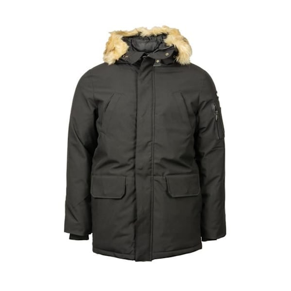 Doudoune - Schott NYC - Svart - Huva med falsk päls - Fickor med dragkedja - 100% polyester Svart M