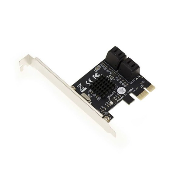 4-portars PCI Express PCIe Controller Card för SATA 3 6G hårddiskar med Marvell 88SE9215 Chipset. Hög- och lågprofilfästen