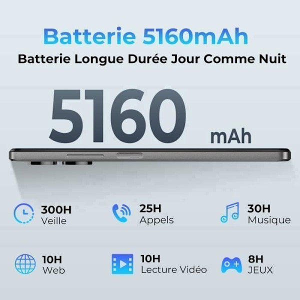 Smartphone HOTWAV Note 12(2024)-Present till Mors-/Farsdag-6,8" 48MP Kamera-6+128Go-5160mAh 4G Mobiltelefon - Svart Svart