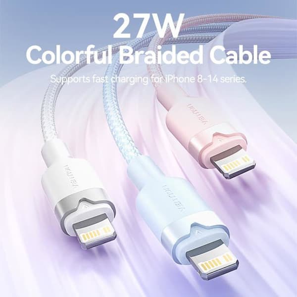Lightning USB-C-kabel - Vention - 2 M - Snabbladdning 27 W - 480 Mbps - Nylonflätad - Tinsad kopparledare