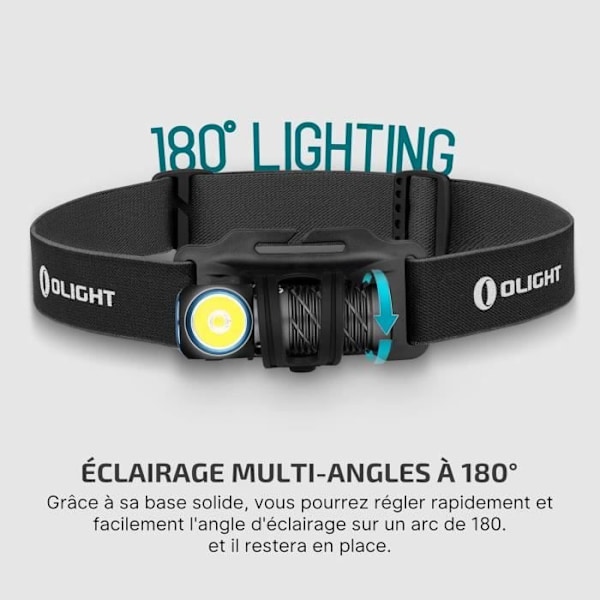 Huvudlampa - OLIGHT - Perun 2 - 1100 Lumen - Räckvidd 150m - Uppladdningsbar Svart