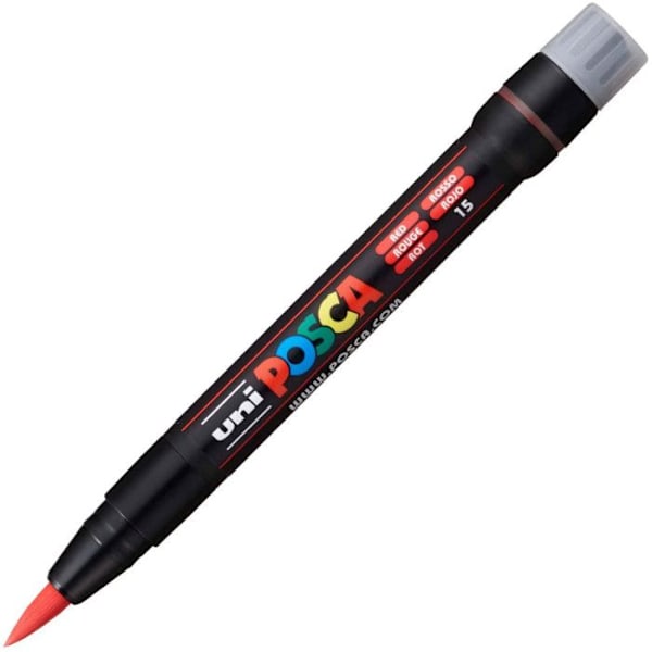 POSCA Brush Marker Röd - Vattenbaserad färg - Linjebredd 1-10 mm Röd