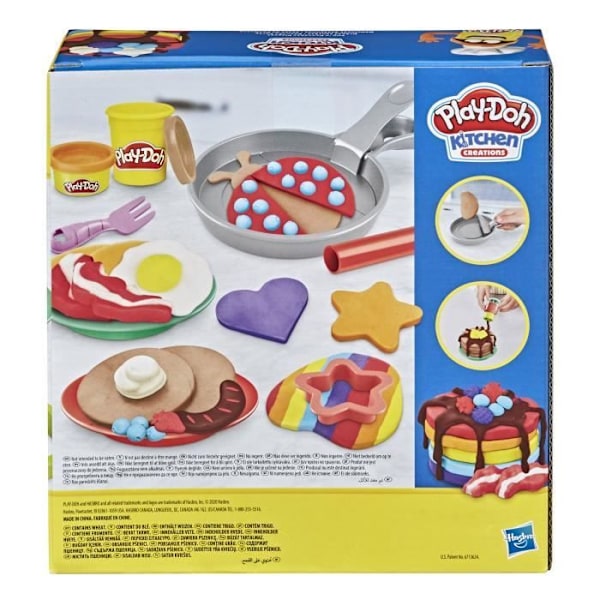 PLAYDOH Friterade pannkakor, Kitchen Creations, 14 stycken med 8 kastruller med deg, för barn, från 3 år Flerfärgad