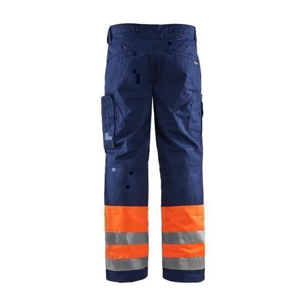 Högsynlighets arbetsbyxor vinter Blaklader Neon orange/marinblå 38
