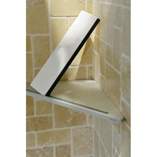 Vinkelplatta - ALUMINIUM - Anodiserad silver - Inbyggd skrapa - Aluminiumytan Anodiserad silver och vit