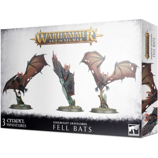 Set med 3 figurer med 15 delar Spel Workshop Warhammer AoS - Soulblight Gravelords Fell Fladdermöss