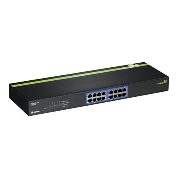 TRENDNET TEG-S16g 16-portars Ethernet-switch - 2 lager stöds - Rackmonterbar Svart