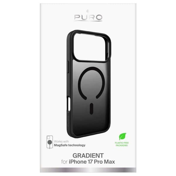 PURO Coque iPhone 17 Pro Max Gradient svart – Skyddshölje Svart