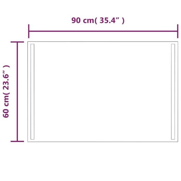 vidaXL LED Badrumsspegel 90x60 cm