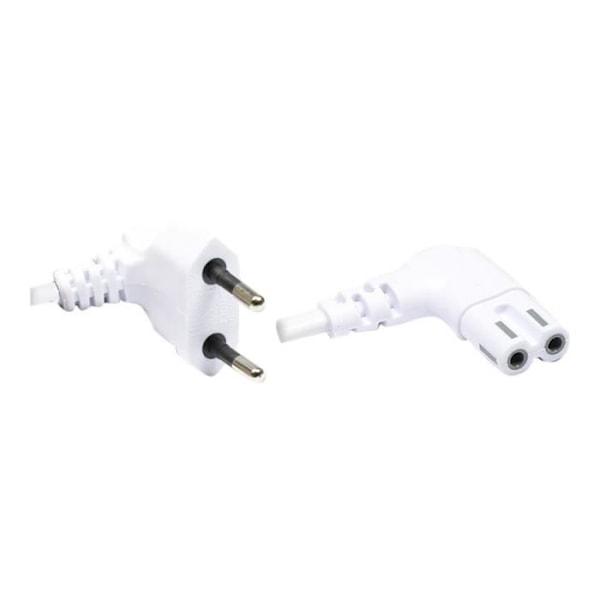 IEC 60320 C7 strömkabel för Europlug (M) AC 250 V 75 cm 90° kontakt vit - Bra anslutningar