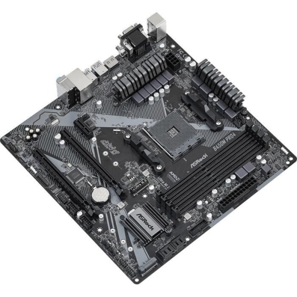 Moderkort - ASROCK - B450M PRO4 R2.0 - Micro ATX - Socket AM4 - AMD B450