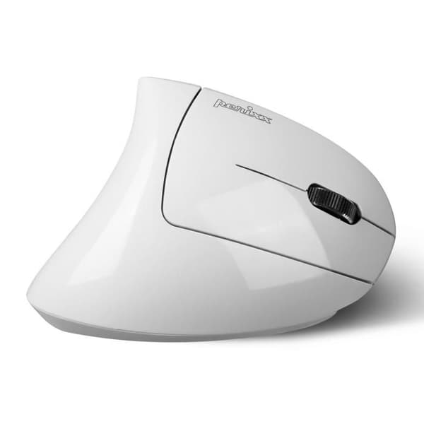 Trådlös optisk mus Perixx PERIMICE-813 W, vertikal, höger, vit, RF + Bluetooth