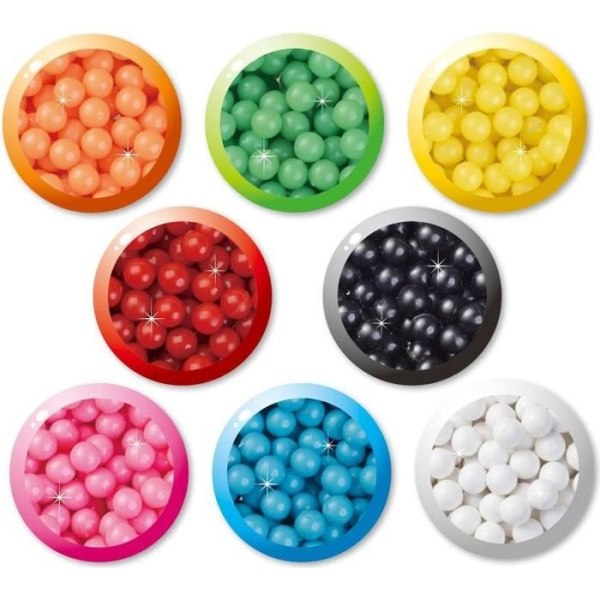 Aquabeads - Klassisk pärlpåfyllning - 800 pärlor i 8 olika färger Vit