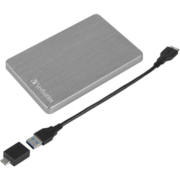 VERBATIM Store 'n' Go Slim extern hårddisk - 1 TB - USB 3.2 Gen 1 - Grå
