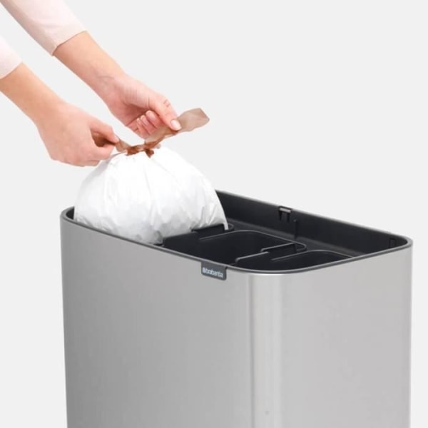 Bo Touch bin Tri 3 x 11 Liter Matt Rostfritt Stål, Brabantia Grå