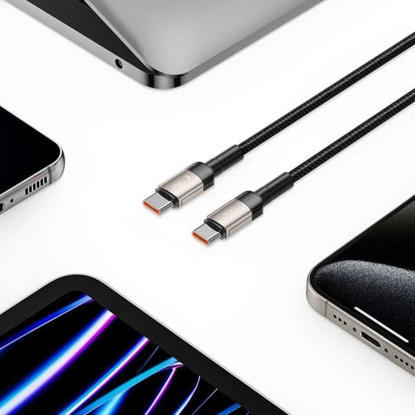 USB-C Laddkabel Tech-Protect Pd100W 5A 100Cm För Titantelefoner Grå