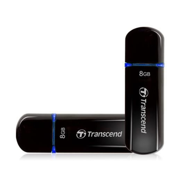 Transcend JetFlash 600. Kapacitet: 8 GB, USB-version: USB 2.0, USB Type-A-kontakt. Vikt: 8,5g. Produktfärg: Svart
