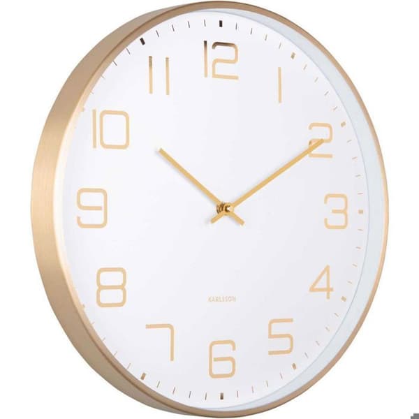 Väggklocka Rund Elegance Glow Vit Vit