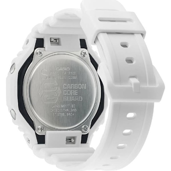 Casio - Herrklocka - Kvarts - Analog - Digital - Vit plastband - GA-2100-7AER Vit